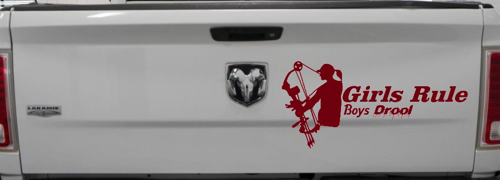 Girls Rule Boys Drool Bow Girl Car or Truck Window Decal Sticker