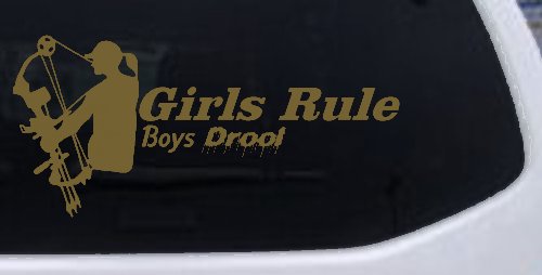 Girls Rule Boys Drool Bow Girl Car or Truck Window Decal Sticker