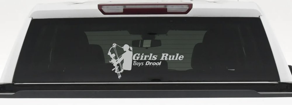 Girls Rule Boys Drool Bow Girl Car or Truck Window Decal Sticker
