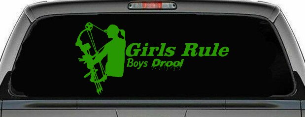 Girls Rule Boys Drool Bow Girl Car or Truck Window Decal Sticker