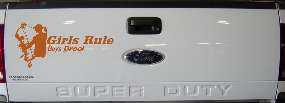 Girls Rule Boys Drool Bow Girl Car or Truck Window Decal Sticker (Nut Brown)