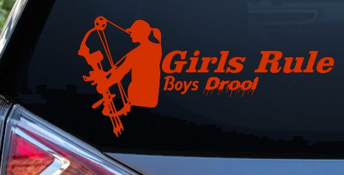 Girls Rule Boys Drool Bow Girl Car or Truck Window Decal Sticker