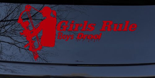 Girls Rule Boys Drool Bow Girl Car or Truck Window Decal Sticker
