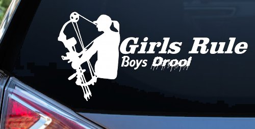 Girls Rule Boys Drool Bow Girl Car or Truck Window Decal Sticker