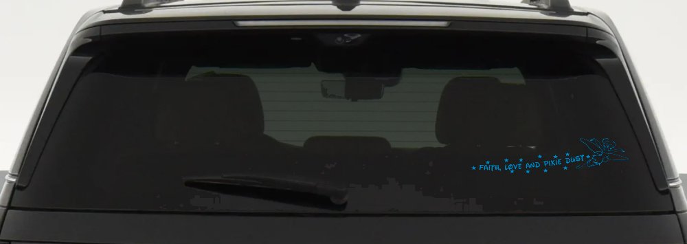 Tinkerbell Faith Love And Pixie Dust  Girlie Car or Truck Window Decal Sticker