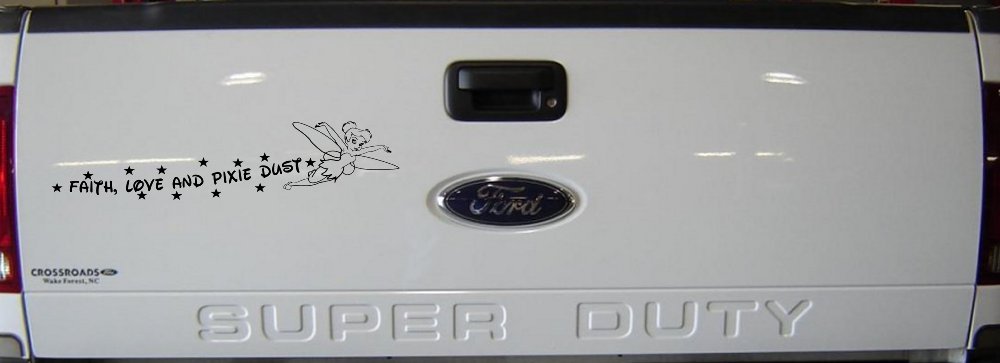 Tinkerbell Faith Love And Pixie Dust  Girlie Car or Truck Window Decal Sticker