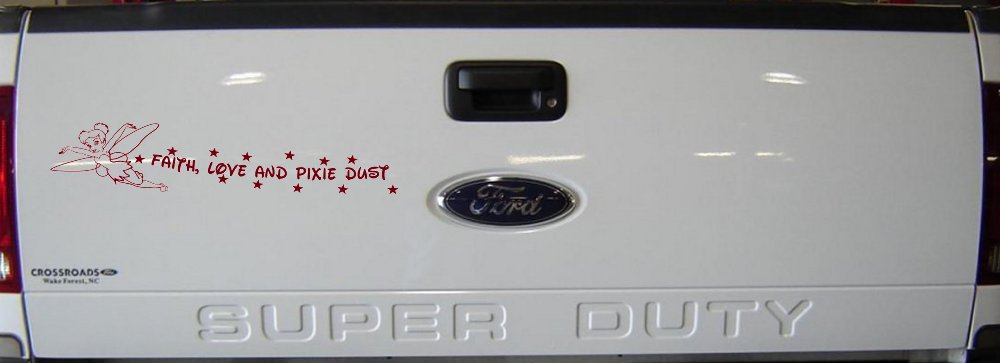Faith Love And Pixie Dust Tinkerbell Tinker Bell Car or Truck Window Vinyl Decal Sticker (Burgundy)