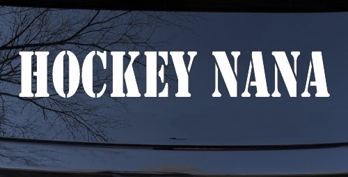 Hockey Nana Sports Car or Truck Window Vinyl Decal Sticker (White)