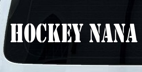 Hockey Nana Sports Car or Truck Window Decal Sticker (White)