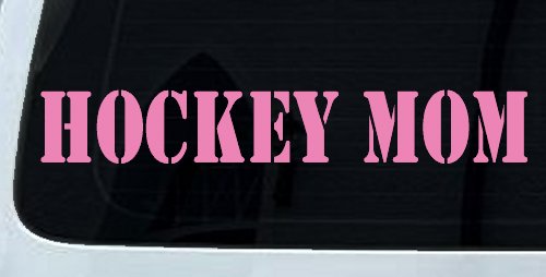 Hockey Mom Sports Car or Truck Window Decal Sticker (Pink)