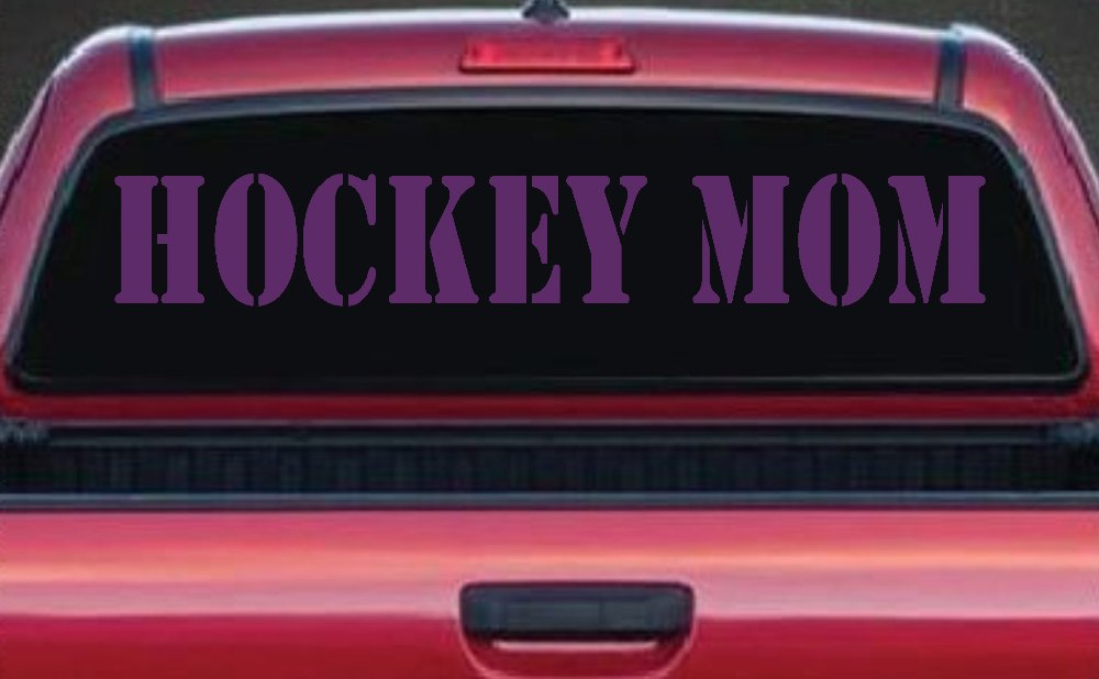 Hockey Mom Sports Car or Truck Window Vinyl Decal Sticker (Violet)
