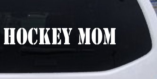 Hockey Mom Sports Car or Truck Window Decal Sticker (White)