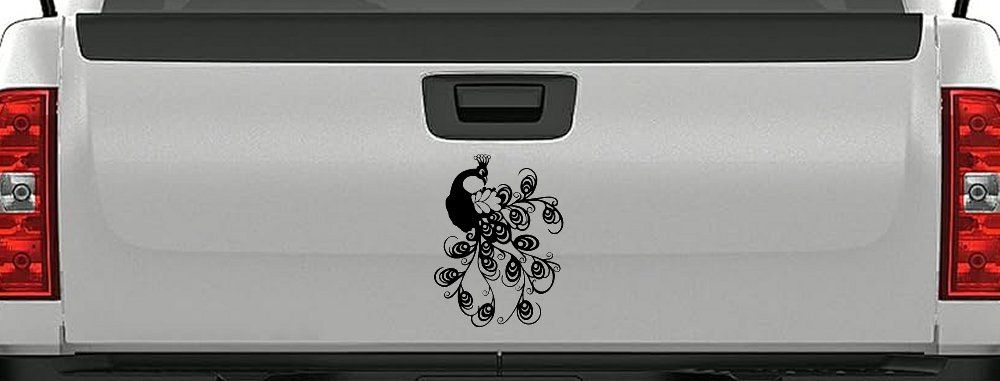 Peacock Swirl Feathers Car or Truck Window Decal Sticker