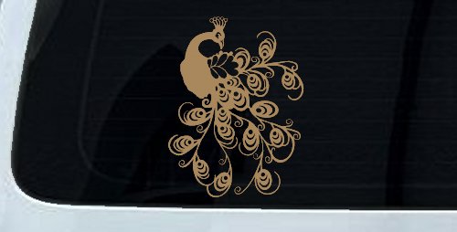 Peacock Swirl Feathers Car or Truck Window Decal Sticker