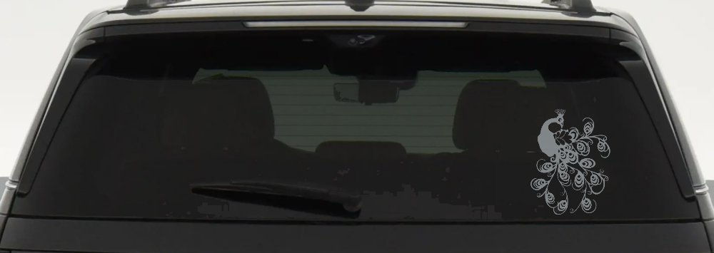 Peacock Swirl Feathers Car or Truck Window Decal Sticker