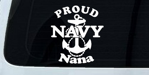 Proud Navy Nana Anchor Military Car or Truck Window Decal Sticker