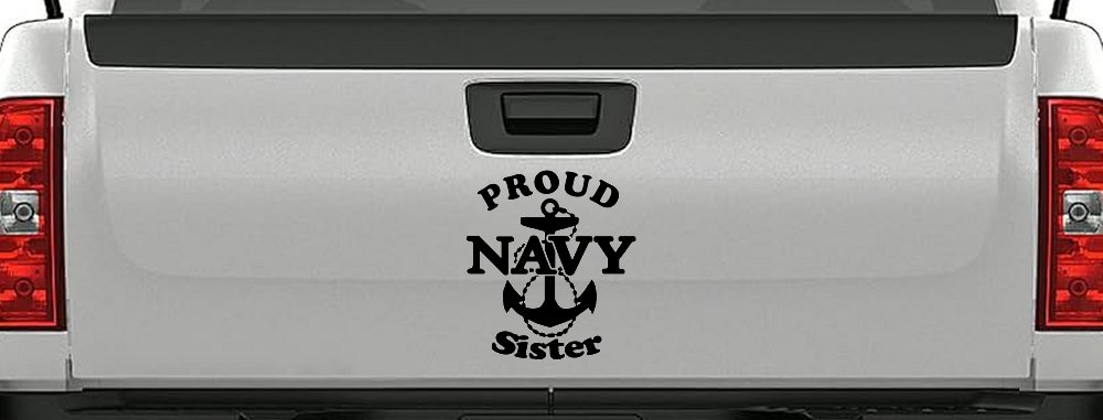 Proud Navy Sister Anchor Military Car or Truck Window Decal Sticker