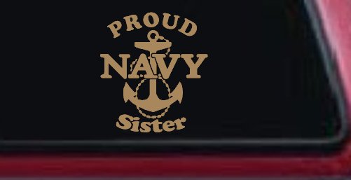 Proud Navy Sister Anchor Military Car or Truck Window Decal Sticker