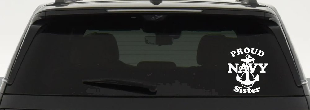 Proud Navy Sister Anchor Military Car or Truck Window Decal Sticker