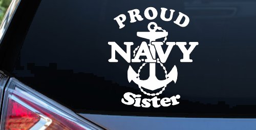 Proud Navy Sister Anchor Military Car or Truck Window Decal Sticker