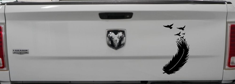 Feather Turning Into Birds Car or Truck Window Decal Sticker