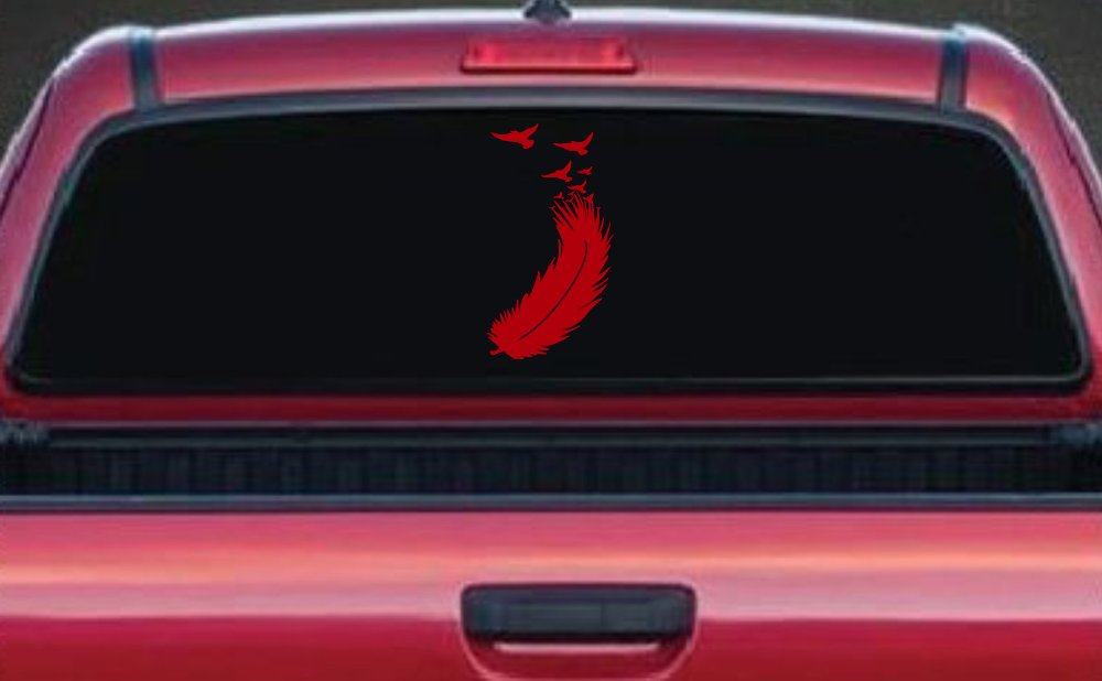 Feather Turning Into Birds Car or Truck Window Decal Sticker