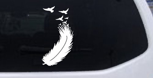 Feather Turning Into Birds Car or Truck Window Decal Sticker
