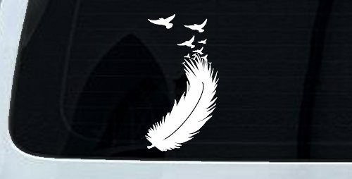 Feather Turning Into Birds Car or Truck Window Decal Sticker