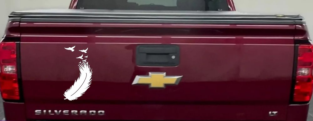 Feather Turning Into Birds Car or Truck Window Decal Sticker