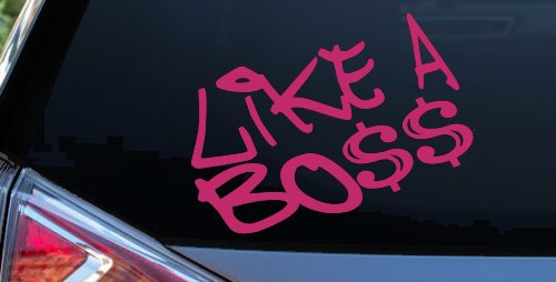 Like A Boss Funny Car or Truck Window Decal Sticker (Hot Pink)