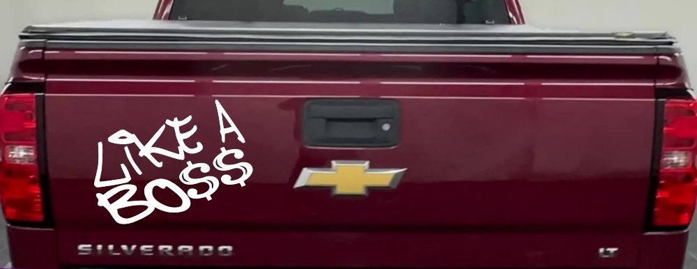 Like A Boss Funny Car or Truck Window Decal Sticker (White)