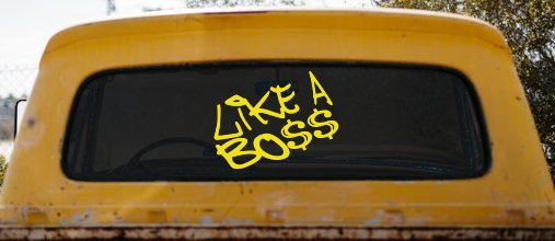 Like A Boss Funny Car or Truck Window Decal Sticker (Yellow)