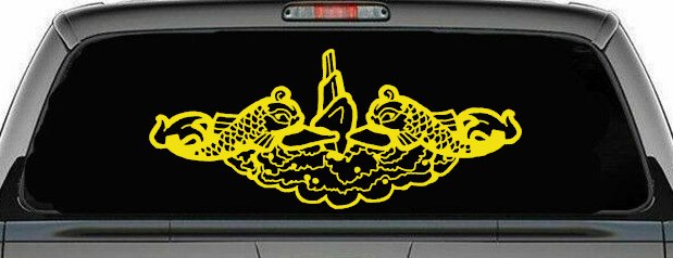 Submarine Service Dolphins Military Car or Truck Window Decal Sticker