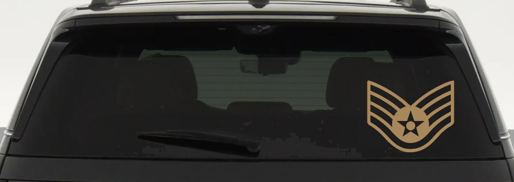 Air Force Staff Sargent Stripes Military Car or Truck Window Decal Sticker (Light Brown)