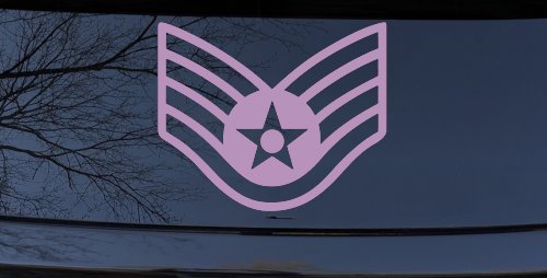 Air Force Staff Sargent Stripes Military Car or Truck Window Decal Sticker (Lilac)