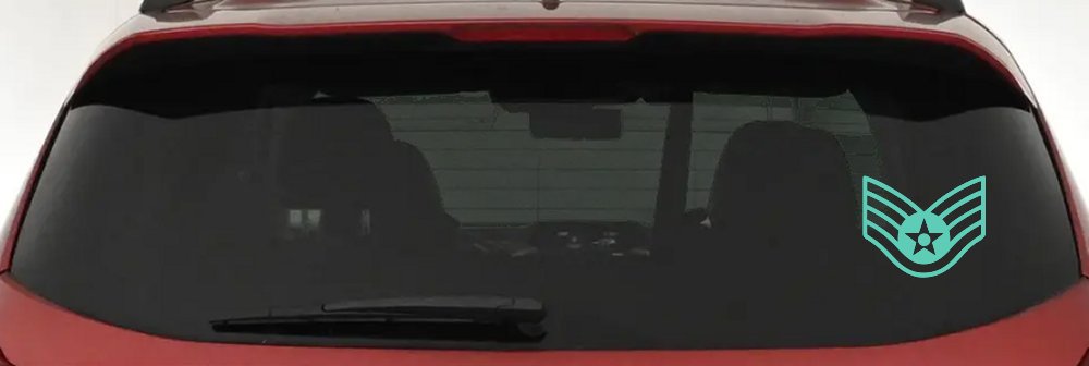 Air Force Staff Sargent Stripes Military Car or Truck Window Vinyl Decal Sticker (Mint)