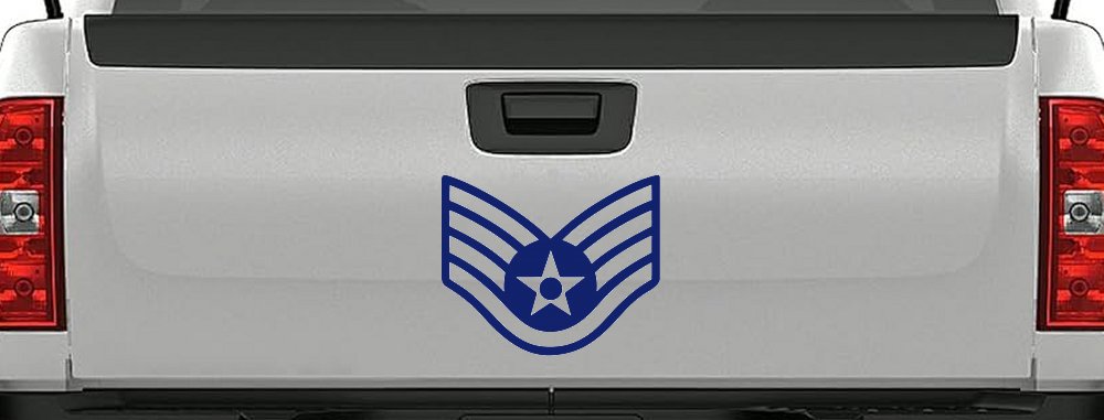 Air Force Staff Sargent Stripes Military Car or Truck Window Decal Sticker (Navy)
