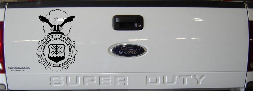 Department Of The Air Force Security Forces With Eagle Military Car or Truck Window Vinyl Decal Sticker (Black)