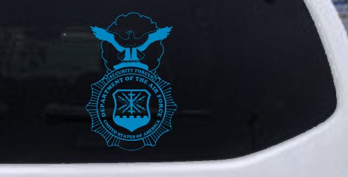 Department Of The Air Force Security Forces With Eagle Military Car or Truck Window Decal Sticker (Blue)