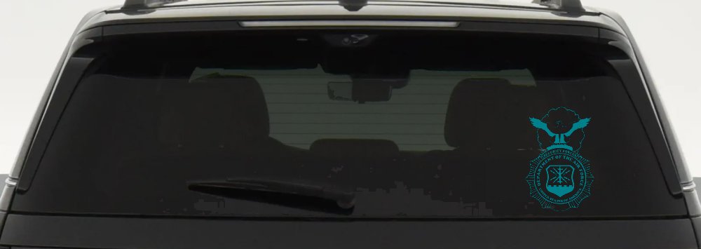 Department Of The Air Force Security Forces With Eagle Military Car or Truck Window Decal Sticker (Turquoise Blue)
