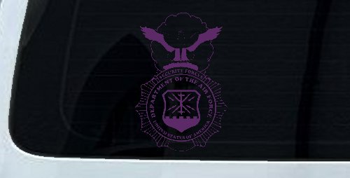 Department Of The Air Force Security Forces With Eagle Military Car or Truck Window Decal Sticker (Violet)