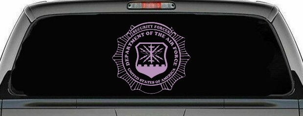 Department Of The Air Force Security Forces Round Badge Military Car or Truck Window Decal Sticker (Lilac)