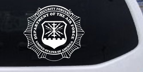 Department Of The Air Force Security Forces Round Badge Military Car or Truck Window Decal Sticker