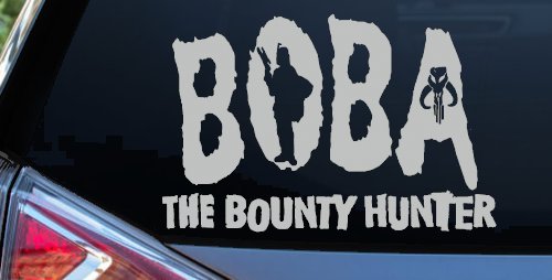 Boba Fett The Bounty Hunter  Sci Fi Car or Truck Window Decal Sticker (Light Gray)