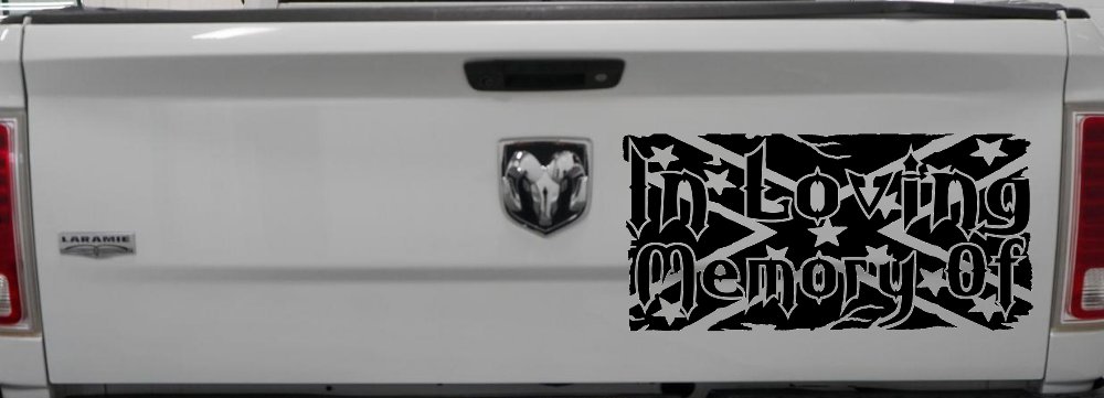 In Loving Memory of Rebel Flag Country Car or Truck Window Decal Sticker