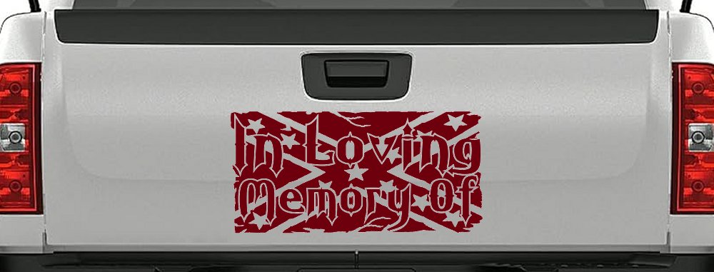 In Loving Memory of Rebel Flag Country Car or Truck Window Decal Sticker