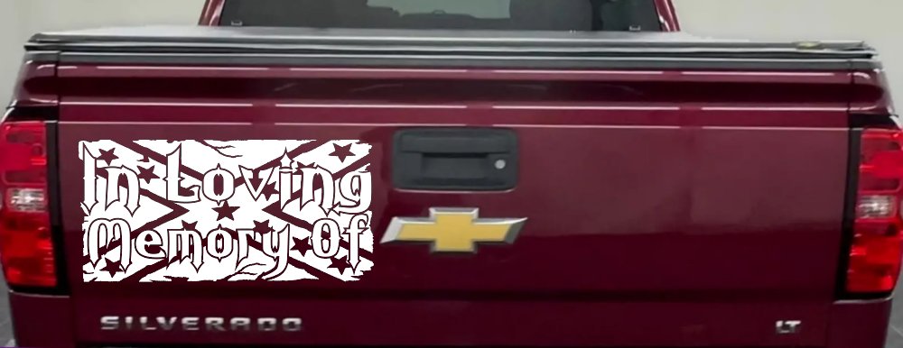 In Loving Memory of Rebel Flag Country Car or Truck Window Decal Sticker