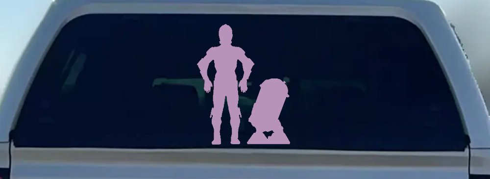 Droids C3PO R2D2 Sci Fi Car or Truck Window Decal Sticker (Lilac)