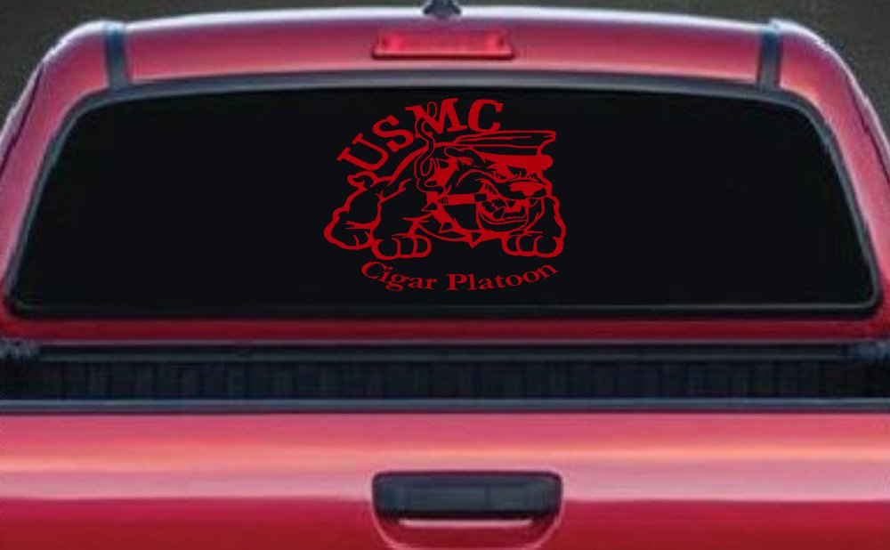 USMC Cigar Platoon Military Car or Truck Window Decal Sticker