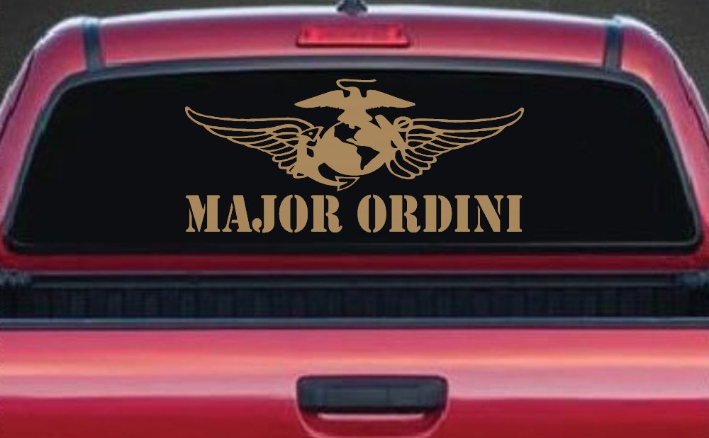USMC Major Ordini Military Car or Truck Window Decal Sticker